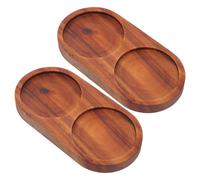 UTHCLO 2 Pezzi Supporto da Tavolo in Legno per Macina Sale e Pepe 2 Pezzi, Vassoio Porta Spezie e Sottobicchieri Multifunzione, Organizer Cucina per Uso Domestico e Ristorazione