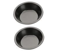 UTHCLO 2 pezzi Teglia Pizza Carbon Steel Antiaderente per Forno Pirofila Professionale per Pane Torta e Pizza con Riscaldamento Uniforme e Facile Pulizia