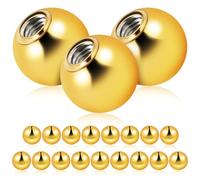 UTHCLO 20 Pezzi Accessori Piercing per Donna Palline Sferiche in Acciaio Inossidabile Color Oro, Perline Durevoli e Resistenti per Gioielli Corpo, Set per Creazione e Riparazione
