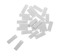 UTHCLO 25 Pezzi Targhette Rettangolari in Acciaio Lucidato con Portachiavi Vuoti Resistenti e Leggeri Accessori per Creazione Gioielli Ciondoli per Borse e Segnalibri Eleganti