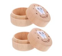 UTHCLO 2pezzi Scatola dei Ricordi in Legno per Denti da Latte per Conservare i Denti Persi le Prime Ciocche di Capelli e Altri Piccoli Ricordi una Soluzione Sicura del Ragazzo Ragazza