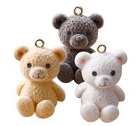 UTHCLO 3 Pezzi Pendenti Kawaii Materiale Flock per Braccialetti e Gioielli Fai da Te Accessori Creativi per Collane e Orecchini Colori Bianco e Beige