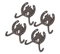 UTHCLO 4 pezzi Ganci da Parete Vintage Ghisa Forma da Attaccapanni Robusti per Cappotti e Chiavi Decorazione