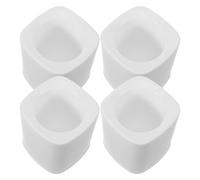 UTHCLO 4 Pezzi Porta Scopino Supporto Compatto e Multifunzionale in Plastica Bianca per Wc da Bagno con Fori di Drenaggio Set per Organizzazione Salvaspazio per Scopini e Sturalavandini