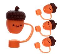 UTHCLO 4 Pezzi Tappi per Cannuccia Riutilizzabili Coperture Antipolvere con Design Animato Tappi per Borraccia e Cannuccia Bubble Tea Sigillanti e Decorativi per Picnic e Feste
