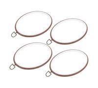 UTHCLO 4 Pezzi Telaio Ovale per Ricamo Punto Croce in Plastica Effetto Legno Marrone, Resistente alla Deformazione, Bordi Lisci, per Arte del Ricamo e Decorazione in Soggiorno o Studio