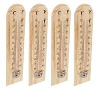 UTHCLO 4 Pezzi Termometro in Legno da Parete per Fermentazione e Cantina Misuratore Temperatura Analogico Resistente Esterno per Birrificazione Sauna Giardino Casa