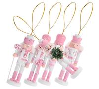 UTHCLO 5 Pezzi Decorazioni Natalizie Schiaccianoci Appendere Pendente Legno Soldatino Ornamento Festa Natale per Casa Auto Ufficio