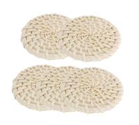 UTHCLO 5 Pezzi Pendenti Boho Rattan Intrecciato Beige Componenti Rotondi Solidi per Orecchini Fai da Te Accessori Gioielli Artigianali per Stile Naturale e Minimalista Perfetti per