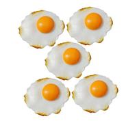 UTHCLO 5 pezzi Uova Fritte Finte Realistiche Modellino Decorativo Dettagliato per Vetrina Cucina e Ristorante Simulazione Artificiale per Esposizione Creativa