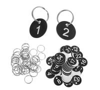 UTHCLO 50 pezzi Targhette Numerate in Plastica con Portachiavi Etichette Identificative Rotonde Impermeabili per Bagagli Chiavi Valigie e Organizzazione Casa Ufficio