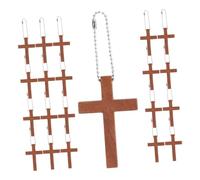 UTHCLO 50pezzi Mini Wooden Cross Charms for Jewelry Making Keychain Accessories Bracelet and Earring Craft Projects Christian Decor for Men and Women