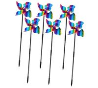 UTHCLO 6 Pezzi Girandole Riflettenti da Mulino Vento con Effetto Decorazioni Esterni per Cortile Balcone e Patio Repellente Naturale per Uccelli e da