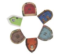 UTHCLO 6 Pezzi Porte di Legno Mini per Giardino Decorazioni Esterne Incantevoli per Terrari e Ornaments Modellini Artigianali Dettagliati per Interni ed Esterni