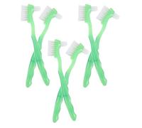 UTHCLO 6 Pezzi Spazzolino Compatto per Protesi Dentarie Doppia Faccia Verde con Setole Morbide e Impugnatura Ergonomica Strumento Portatile per Pulizia Profonda delle Dentiere per