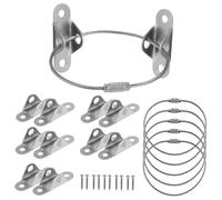 UTHCLO 6 Set Ancoraggio anticaduta Cinghie ancoraggi antiribaltamento per mobili stabilizzatore cinghia del comò kit antiribaltamento per libreria acciaio laminato a freddo Argento