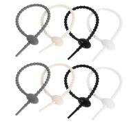 UTHCLO 8 Pezzi Fascette in Silicone Riutilizzabili per Gestione Cavi Design Flessibile, per Sigillare Sacchetti Freezer e Uso in Ufficio