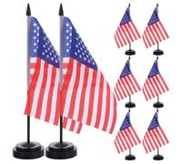 UTHCLO 8 Set Decorazione Termine e Ufficio Sala Riunioni Bandiera Americana con Base in Plastica, Resistente allo Sbiadimento e Tessuto in Poliestere Uso