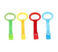 UTHCLO Anelli Da Tirare Per Lettino Ragazzo Ragazza, Anelli Da Trazione Verticali Per Ragazzo Ragazza, Set 4 Pezzi Colorati in Plastica Sicura, Accessori Per Gioco e Apprendimento in Casa o Viaggio