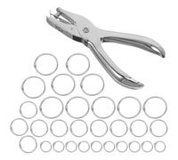 UTHCLO Anelli per Raccoglitori Metallici 15mm, 25mm, 35mm Set da 30 Pezzi con Perforatrice, Fermagli ad Anelli per Ufficio, Scuola e Organizzazione Documenti