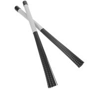 UTHCLO Bacchette per Spazzole per Batteria Jazz in Nylon ad Alta Elasticità Set da 1 Paio Impugnatura Grigia Ergonomica e Spazzola Ondulata Nera Accessori per Percussioni Cajon e