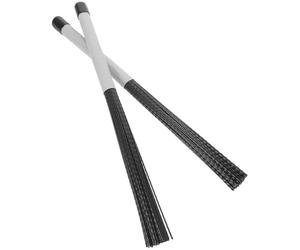 UTHCLO Bacchette per Spazzole per Batteria Jazz in Nylon ad Alta Elasticità Set da 1 Paio Impugnatura Grigia Ergonomica e Spazzola Ondulata Nera Accessori per Percussioni Cajon e