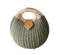 UTHCLO Borsa a Tracolla in Rattan Verde a Forma di Conchiglia per Donna, Chiusura a Bottone Sicura e Ampio Spazio lo Shopping la Spiaggia