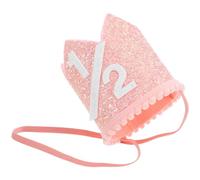 UTHCLO Cappello Corona per Festa di Compleanno 1/2 Anni in Materiale Sicuro Rosa Oro Cappello Decorativo a Corona per Ragazze Accessorio Fotografico per Feste e Ricordi Memorabili