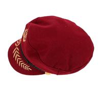 UTHCLO Cappello da Capitano Navy Retrò in Lana con Corona Ricamata e Visiera Ampia Berretto da Ufficiale per Uomo Copricapo Nautico Versatile per Viaggi Attività all'Aperto e Feste