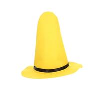 UTHCLO Cappello da Strega Accessorio Unico in Feltro e Pieghevole Giallo Cappello a Cilindro Alto per Feste di Halloween e Decorazioni da Festival