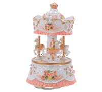 UTHCLO Carillon Giostra Luci LED Che Cambiano Colore e Statuine di Cavalli in Resina Dipinta Mano Design Vintage per Decorazione da Tavolo