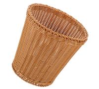UTHCLO Cesto Design Rustico e Naturale in Plastico Marrone Coperchio Intrecciato in Vimini Contenitore per Rifiuti Capacità Ragionevole per Soggiorno e Ufficio