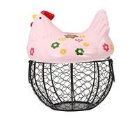 UTHCLO Cesto Ferro Per Uova Con Coperchio Ceramica Forma Di Gallina Contenitore Multiuso Per Frutta e Verdura Decorativo e Pratico Per La Cucina