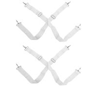 UTHCLO Cinghie Regolabili a Croce per Tamburi e Rullante, Tracolle Doppie in Nylon Bianco, Set 2 Pezzi per Accessori Percussioni da Marcia e Grancassa, Supporto Professionale