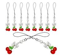 UTHCLO Cinturino per Telefono con Ciondolo a Fiocco e Decorazione Ciliegia 10 Pezzi Cordino con Nodo a Fiocco Resistente e Adattabile per Ragazze e Donne Accessorio Elegante per