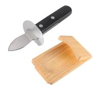UTHCLO Coltello per Ostriche Professionale 2 Pezzi in Acciaio Inossidabile con Manico in Bambù e Plastico, Facile da Pulire e Penetrare Guscio, per Crostacei e Scallop Colore Casuale