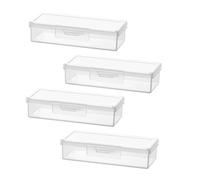 UTHCLO Contenitore Porta Cotton Fioc Da Viaggio Trasparente Con Coperchio Portatile Per Bagno e Ufficio Dispenser Per Batuffoli Di Cotone Organizer Compatto 4 Pezzi