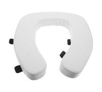 UTHCLO Copriwater Rialzato Imbottito Bianco, Cuscino Sedile Wc Spesso Lavabile per Anziani Mobilità Ridotta, Rialzo Morbido Antiscivolo Compatibile Wc Standard e Comodino