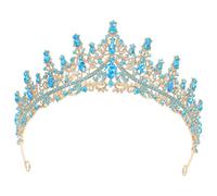 UTHCLO Corona Barocca da Sposa, Tiara in Lega di Zinco e Cristalli, Accessorio per Foto, per Celebrazione e Concorso di Bellezza, Design Vintage Regale