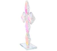 UTHCLO Cristallo Croce da Tavolo Decorazione Religiosa Cristiana Scultura in Vetro Sfaccettato per Casa Ufficio Ingresso Figurina Memoria Cristiana Elegante Ornamentale Europeo