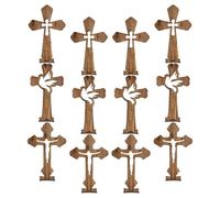 UTHCLO Croci Decorative in Legno 4 Set Centrotavola Rustico per Luogo di Culto e Casa