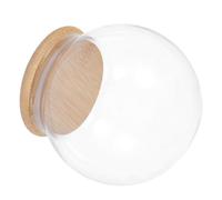 UTHCLO Cupola in Vetro Trasparente con Base in Bambù Espositore Cloche per Piante Fiori Eterni e Artigianato DIY Custodia Antipolvere Elegante per Decorazioni Casa e Tavolo