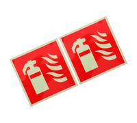 UTHCLO Etichette di Sicurezza Fotoluminescenti Antincendio Adesive 2 Pezzi, Segnaletica Luminosa per Estintori e Vie di Fuga, Alta Aderenza per Uffici e Ambienti Industriali