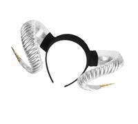 UTHCLO Fascia Corna Demone per Donna Cerchietto Halloween con Corno Singolo Argento e Decorazioni Oro Accessorio Cosplay Rinascimentale per Feste e Servizi Fotografici
