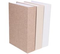 UTHCLO Finti per Arredamento 3 Pezzi Scatole Decorative a Forma di Tomo in Lino e Carta, Organizer Multiuso per Ufficio e Scrivania, Design Moderno e Raffinato