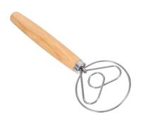UTHCLO Frusta per Impasto Manico in Legno di Quercia 25cm, Acciaio Inossidabile Resistente, Impastatrice Pasta Versatile e Confortevole per Cucina