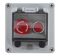 UTHCLO Interruttore a Pulsante con Scatola di Controllo, Manopola Rotante e Pulsante di Emergenza Grande per Uso Esterno Industriale con Copertura Protettiva