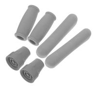 UTHCLO Kit 6 Pezzi Cuscinetti Ricambio per Stampelle Sotto Ascelle in Gomma Antiscivolo, Copri-avambracci Morbidi e Punte per Bastoni da Passeggio, Accessori per Supporto Stabile