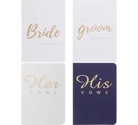 UTHCLO Libro dei Voti Matrimonio Set Biglietti dei Voti Nuziali in Carta Bianca per Sposo e Sposa Decorativo e Pratico per Discorsi e Cerimonie Nuziali