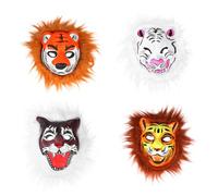 UTHCLO Maschere Animali da 4 Pezzi in Eva e Peluche, Comode da Indossare e Conservare, Accessori Creativi per Carnevale e Mascherate Stili multipli